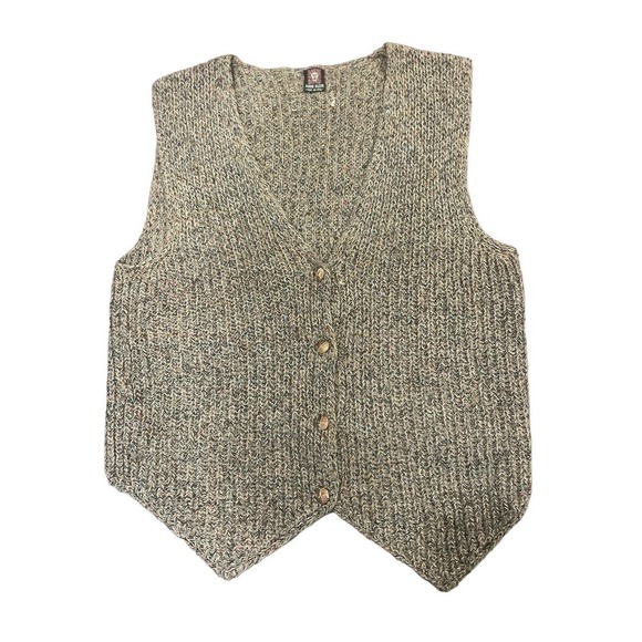 Vintage 70'S ANNE KLEIN BROWN MOHAIR BLEND POINTED HEM SWEATER VEST Med… - Picture 3 of 9
